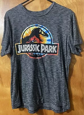 Buy Jurassic Park / World T Shirt Womens Size Large Gray Short Sleeve T Rex Logo • 7.50£