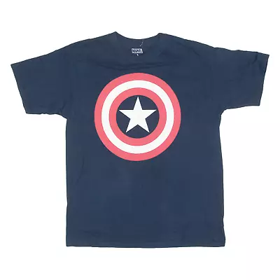 Buy MARVEL Captain America Mens T-Shirt Blue USA L • 12.99£