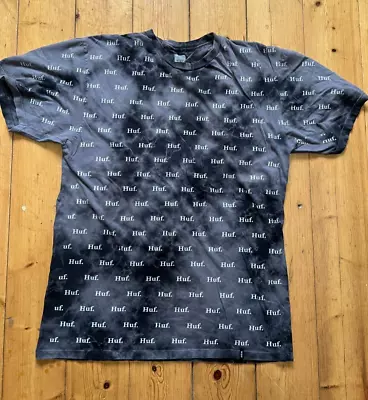 Buy HUF All Over T-Shirt Tye Dye Grey Charcoal Washed Men's Size Large • 11.79£