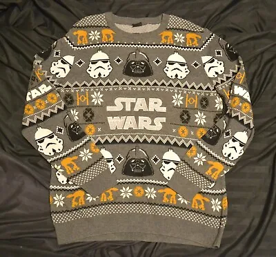 Buy Christmas Jumper Star Wars Large Darth Vader Imperial Stormtroopers Long Sleeved • 45£