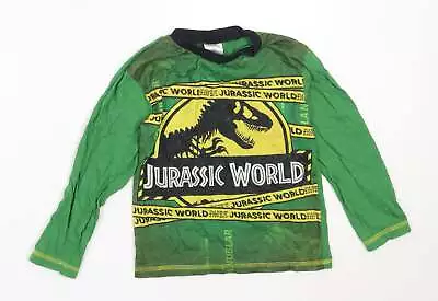 Buy Preworn Boys Green Solid Cotton Pyjama Top Size 5-6 Years - Jurassic World • 3.15£