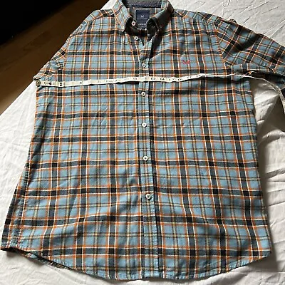 Buy Crew Clothing Shirt Heavy Cotton Blue Green Check L Excellent Condition • 23£