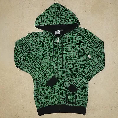 Buy Famous Stars And Straps Women's Full Zip Hoodie Small Green Y2K All Over Print • 36.81£