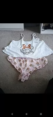 Buy Womens New Minnie Mouse Bride Pj Set Shorts And Top Size 12-14 • 3£