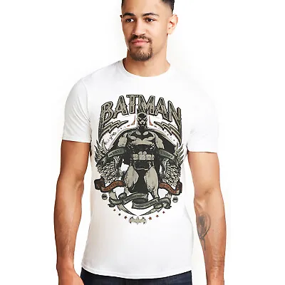 Buy Official DC Comics Mens Batman Gotham Hero T-shirt White Sizes S - XXL • 12.99£