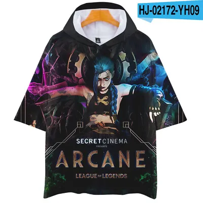 Buy 2023 League Of Legends 3D Printed Jinkesi Men's And Women's Loose Hooded T-shirt • 20.39£