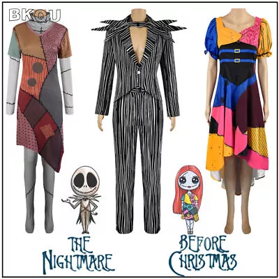 Buy The Nightmare Before Christmas Sally Cosplay Outfits Dress Halloween Partywear • 70.76£