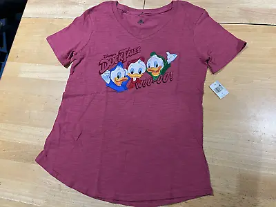 Buy Disney Parks Duck Tales Woo Oo Huey Dewey Louie Graphics Mauve Tshirt -Women's S • 19.84£