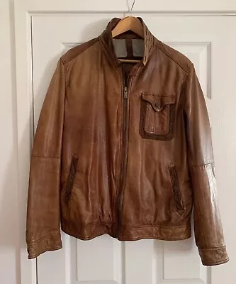 Buy Massimo Dutti Tan Leather Jacket - Size XL • 25£
