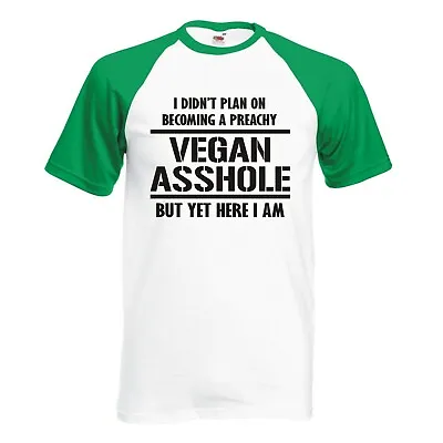 Buy Vegan  Preachy Vegan A**hole  Raglan Baseball T-shirt • 14.99£