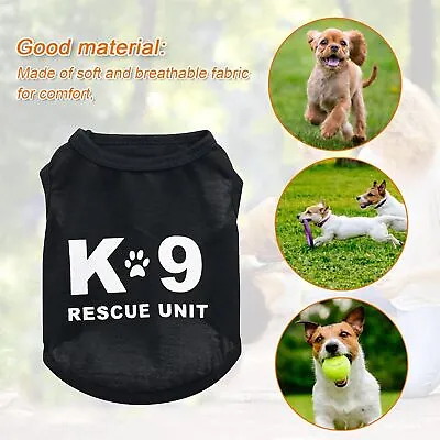 Buy Dog Black Pet Puppy T-Shirt Clothes Coat Apparel Costumes Warmer Summer K9 Vest • 2.54£