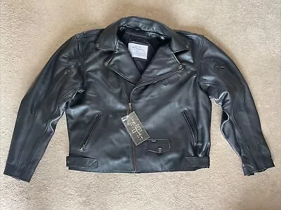 Buy Triumph Triple Collection Highway Leather Motorbike Jacket Size 56/66 • 250£