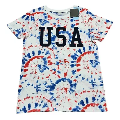 Buy Grayson Threads Womens Size S White Tie-Dye USA Short Sleeve Graphic T-shirt • 9.64£