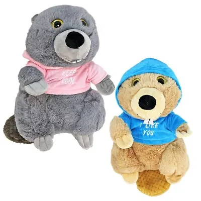 Buy Beaver Stuffed Animal With Hoodie And Saying - 30/38 Cm Beaver Plush Animal • 12.97£
