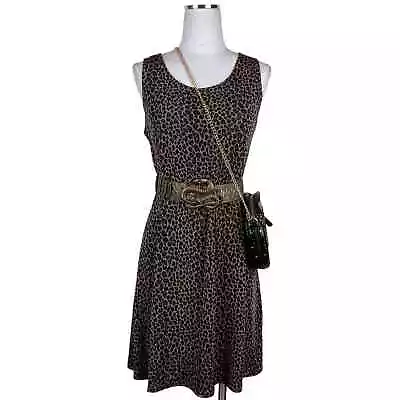 Buy Vintage Kathie Lee Leopard Print Dress Sz 12 Sleeveless Whimsigoth Grunge Boho • 30.24£