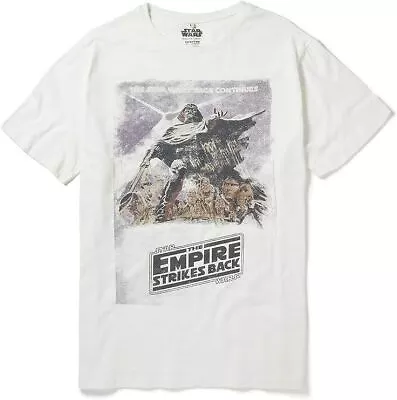 Buy Star Wars Empire Strikes Back Poster Ecru Slub T-Shirt By Re:Covered • 22.95£
