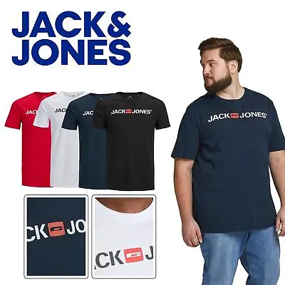 Buy Jack & Jones Men's Big & Tall T-shirts O-Neck Short Sleeve Tee Plus Size • 11.99£