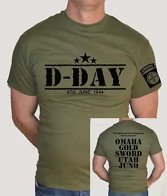 Buy D-day ,1944,army,normandy, Military,ww2,churchill,airborne ,fun T Shirt • 9.99£
