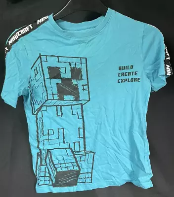 Buy Minecraft - Blue Creeper T-Shirt - Childs 8-9 • 3£