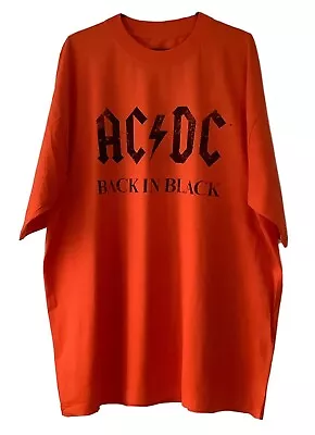 Buy AC/DC Back In Black Official Product Rock Band T-Shirt Orange 2XL BNWT • 7£