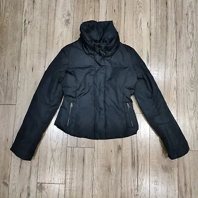 Buy Max Mara Black Down Puffer Padded Smocked High Neck Collar Jacket • 8 • 50£