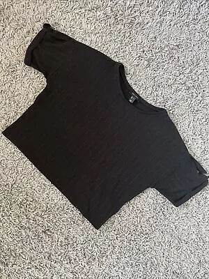 Buy Black Ribbed T-Shirt With Buckle Detail Top Size L New Look Size L • 4.99£