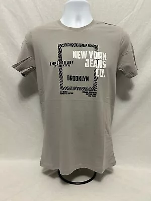 Buy T-Shirt Short Sleeve Shirt Crew Neck Casual Top Gym NYJC Stone Size M • 13.99£