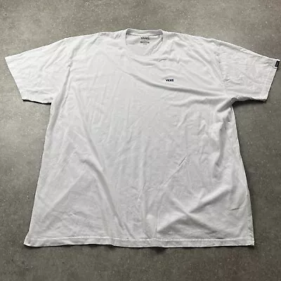 Buy Vans White Black Classic Fit Cotton Small Logo T-shirt Mens XXL • 18£