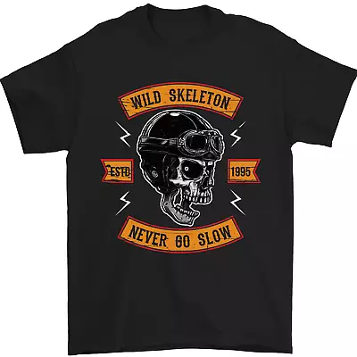 Buy Wild Skeleton Motorcycle Motorbike Biker Mens T-Shirt 100% Cotton • 10.48£
