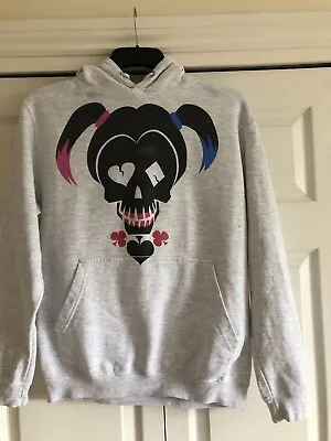 Buy Harley Quinn Hoodie, Pale Grey 40in Chest, Good Condition • 5.99£
