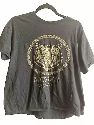 Buy Boohoo Women’s 16 L Black Gold Tiger T-Shirt • 10£