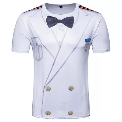 Buy 3D Print Faux Tuxedo White Suit Women Men Casual T-Shirts Short Sleeve Tee Tops • 10.67£