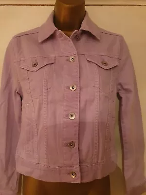 Buy M&S Lilac Denim Jacket 100% Cotton With Pockets - UK Size 6 Nwto RRP£39.50 Bx19 • 22£