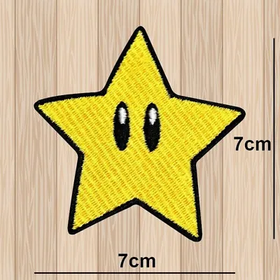 Buy Gold Power Star Mario Super Super Iron/sew On Patch Embroidered Applique Badge • 2.99£