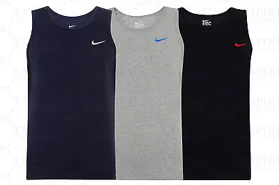 Buy Men's Nike Vest Tank Top Sleeveless T-Shirt Singlet - Black Navy Grey • 13.99£