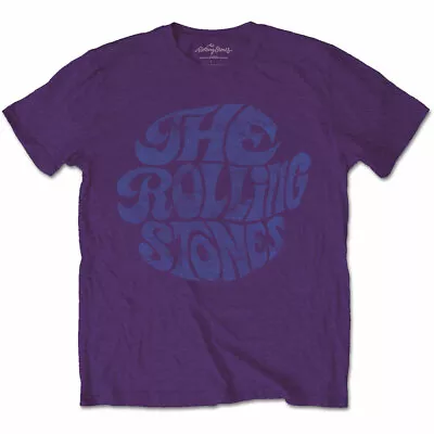 Buy ROLLING STONES  - Unisex T- Shirt - Vintage 70s Logo  - Purple Cotton  • 16.99£