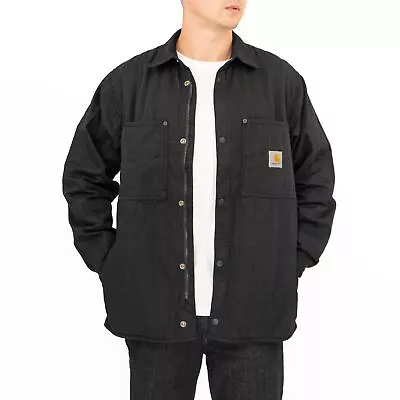 Buy Carhartt WIP Mens Shirt Jacket Skyler Zip Button Pockets Vertical Quilted Collar • 99.95£
