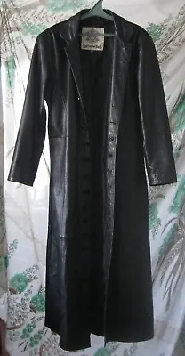 Buy Hard Leather Stuff Gothic Matrix Steampunk Black Real Leather Long Coat Jacket M • 123.49£
