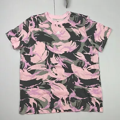 Buy Adidas T-Shirt Large Pink Camo Womens Round Neck Centre Logo • 14.88£
