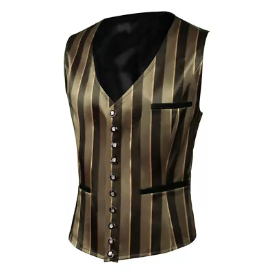 Buy Waistcoat Mens Tailored Formal Gothic Steampunk Victorian Cosplay • 21.99£