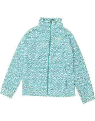 Buy COLUMBIA Womens Fleece Jacket UK 14 Large Turquoise Chevron Polyester AS36 • 23.81£