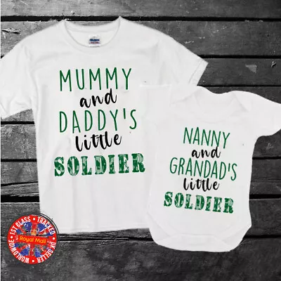 Buy Mummy & Daddy's Little Soldier Kids T-shirt Gift Boys Girls Gift Army • 9.99£