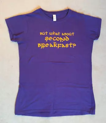 Buy Ladies Size L Purple Lord Of The Rings 'Second Breakfast' Shaped T-Shirt • 8.95£