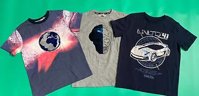 Buy 3 Boys New NEXT Sourced 6 Years Hologram Sequins Short Sleeved T-shirts T14 • 6.95£