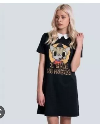 Buy Drop Dead Retired I Have No Friends Cat T Shirt Dress BMTH Oli Sykes Rare HTF • 35£
