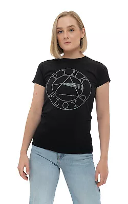 Buy Pink Floyd Dark Side Of The Moon Diamante Circle Skinny T Shirt • 14.93£