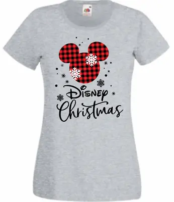 Buy Disney Christmas Grey T-shirt Top Women And Men's FOTL Small-2xl New Made2order • 9.49£