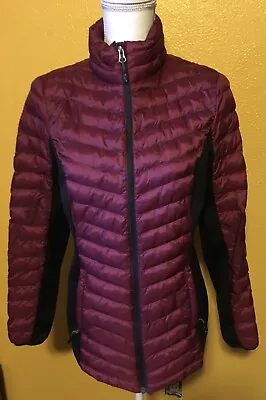 Buy 32 Degrees Heat Puffer Jacket Burgandy And Black Zip Pockets Women's Size Small • 11.81£