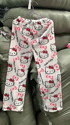 Buy Hello Kitty Pajamas Black Flannel Women Casual Home Pants Unisex Warm Trousers • 6.99£