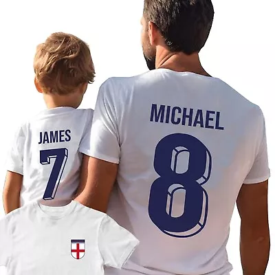 Buy Personalised Adults Kids England 2024 Unisex Summer Football Euro Tee UK T-Shirt • 9.99£
